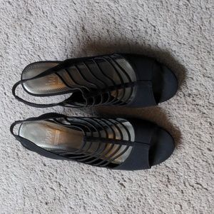 Impo black strappy heels open toe size 8.5M